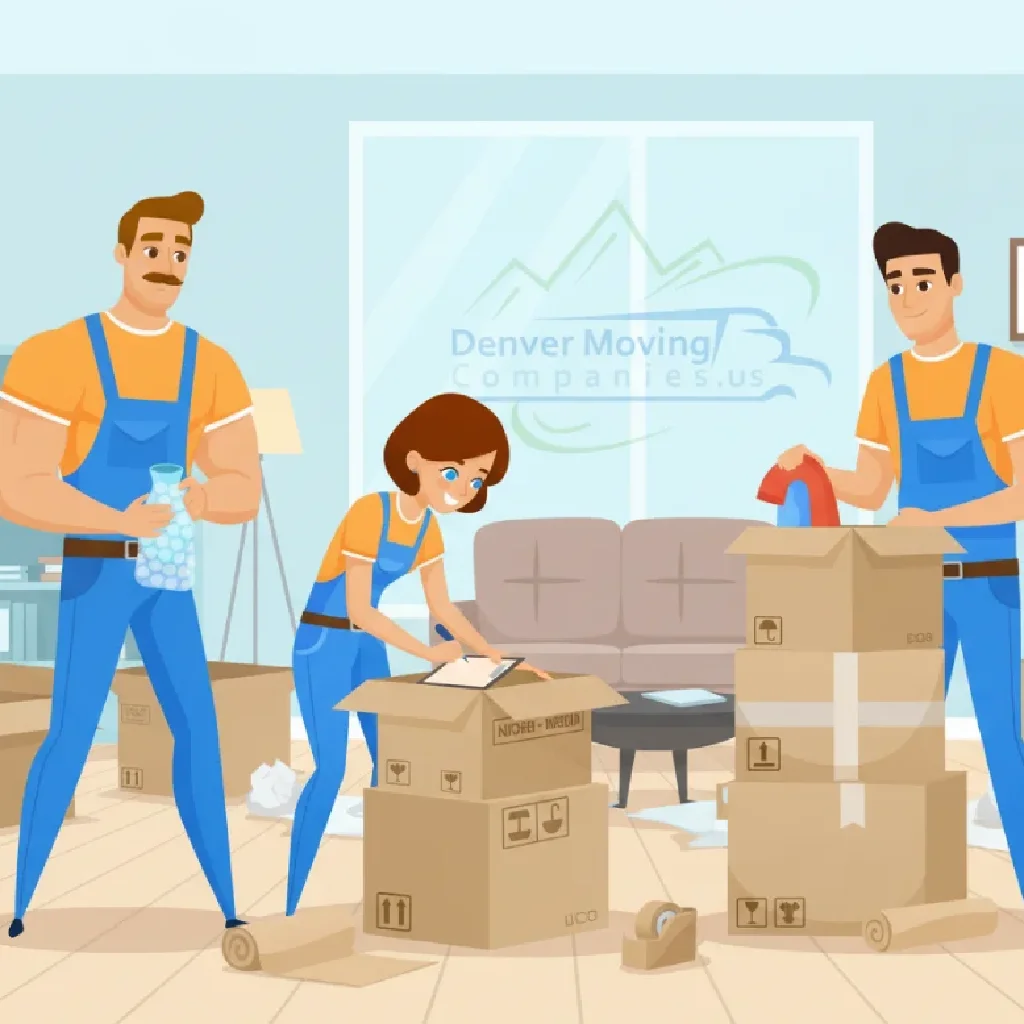 Denver moving companies team packing items into boxes